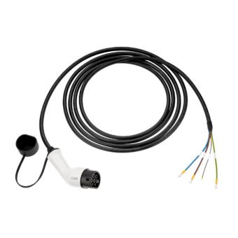 Pakaitinis elektromobilio įkrovimo stotelės kabelis Type 2, 32 A, 1 fazė, 5 m (atviro galo)