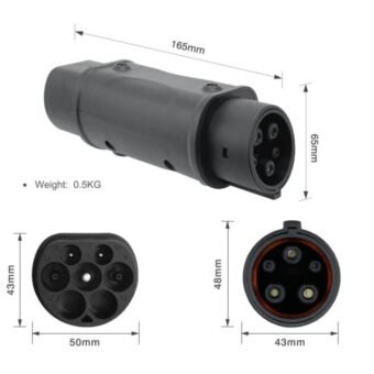 Type 2 - Type 1 adapteris be laido, 32A